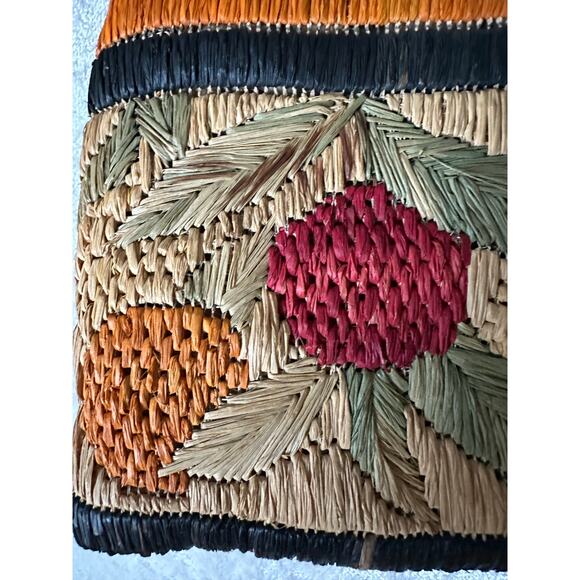 Raffia/Straw Tea Cozy raffia straw cottage Primitive Lined berry 10x8” - Picture 5 of 16